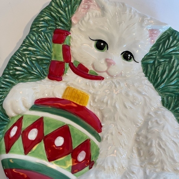 Yuletide Kitten Snack Plate with Spreader - Picture 4 of 8
